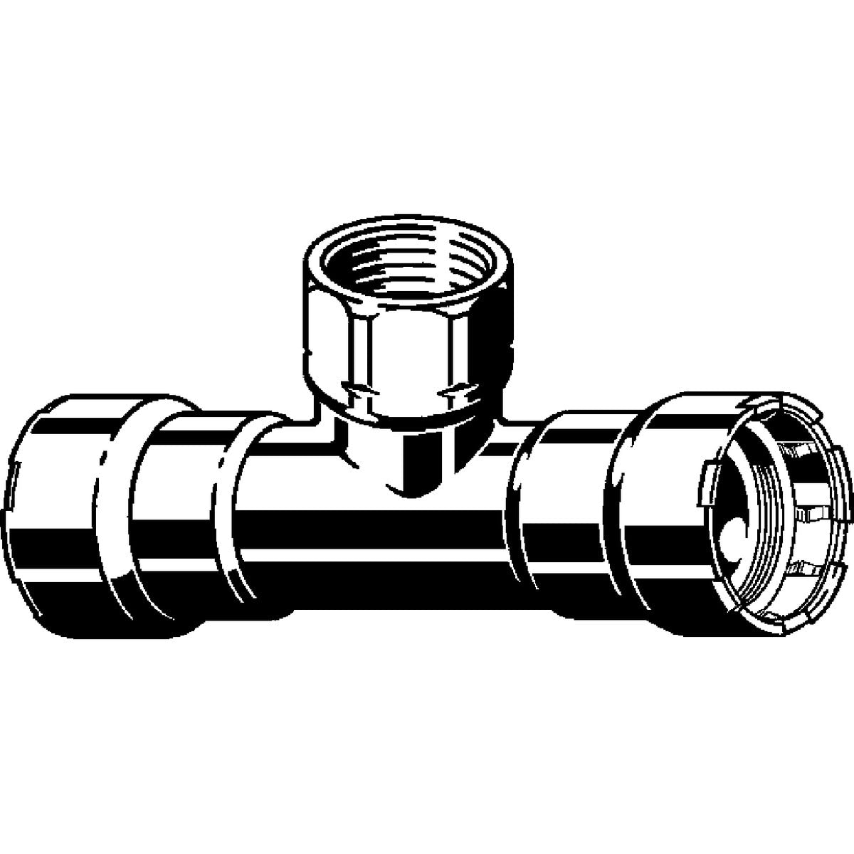 Viega 90210 (5117.2) MegaPress 316 1-1/2 in. x 1-1/2 in. x 1 in. FPT Stainless Steel Press Tee (1 Each) - 2