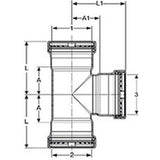 Viega 90615 (5118XL) MegaPress 316 SS Press Tee 4 in x 4 in x 3 in (1 Each) - 2