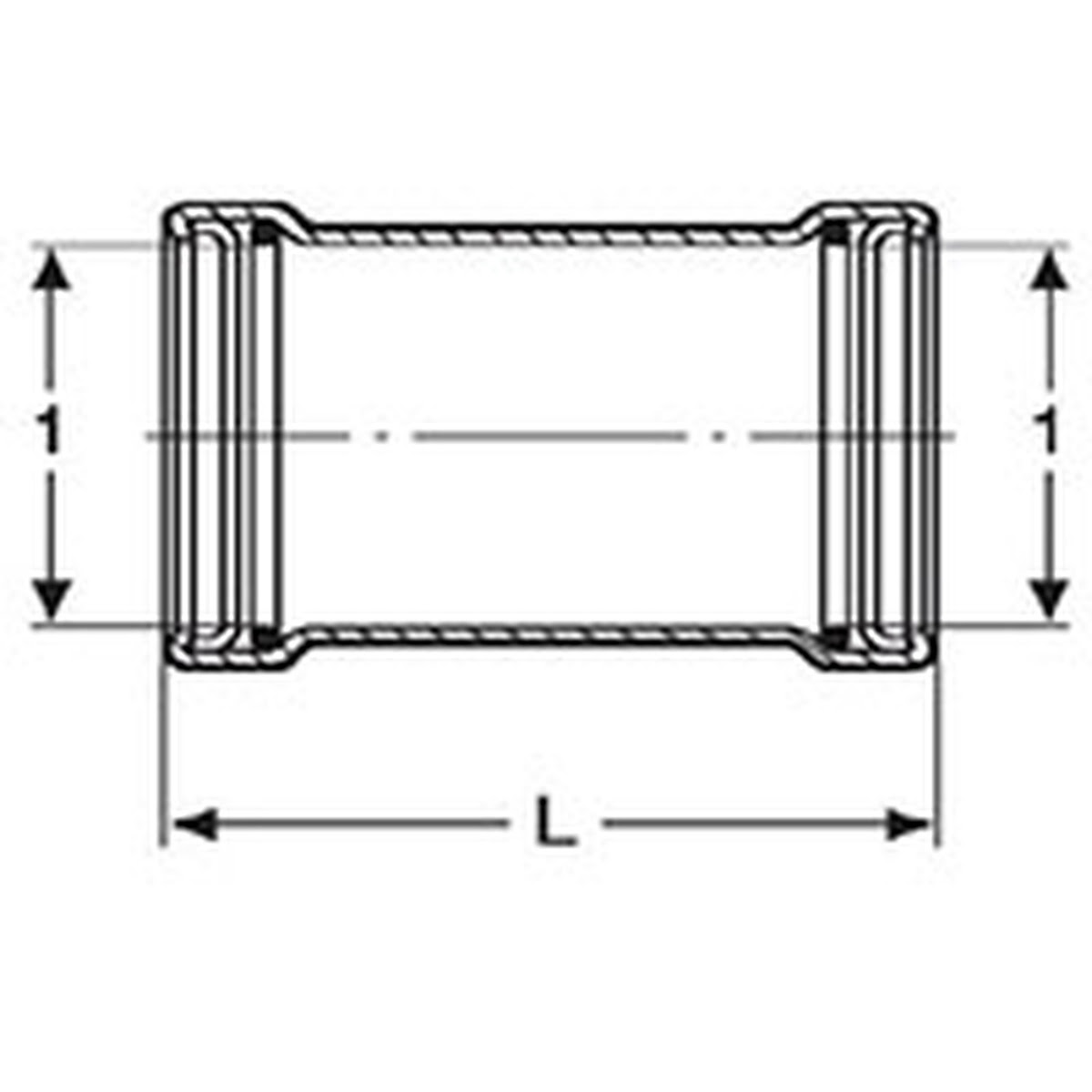 Viega 90665 (5115.5XL) MegaPress 316 3 in. Press x Press Stainless Steel Coupling No Stop (1 Pack) - 2
