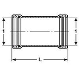 Viega 90665 (5115.5XL) MegaPress 316 3 in. Press x Press Stainless Steel Coupling No Stop (1 Pack) - 2