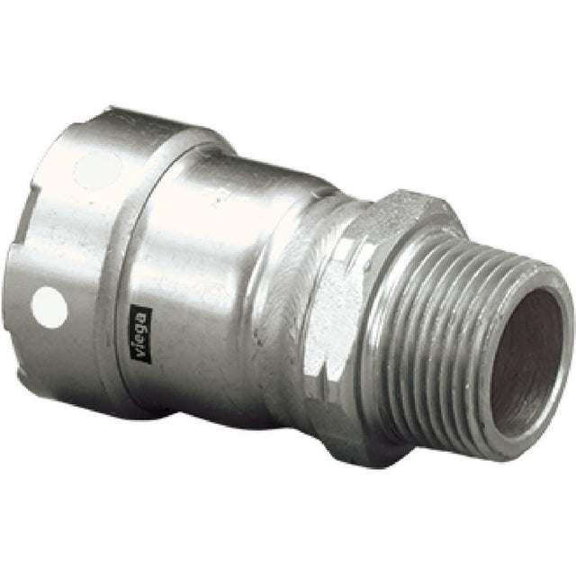 Viega 91210 (6811) MegaPress 316 Stainless Steel Press x Male Pipe Thread Adapter, 3/4 in x 1/2 in MPT (1 Each)