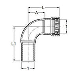 Viega 91750 (6816.1) MegaPress 316 FKM 2 in. 90 Degree Press x FTG Street Elbow (1 Each) - 2
