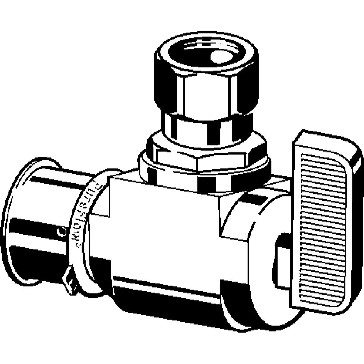 Viega 93515 (2842.4ZL) Angled PureFlow Press Stop Valve 3/8 in Press x 1/4 in CTS Compression (1 Each) - 2