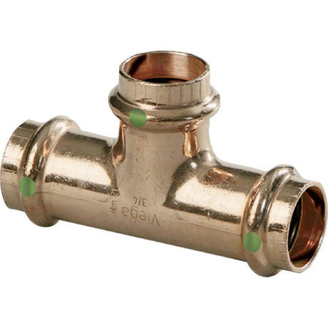 Viega 94757 (2918) Copper ProPress Reducing Tee 1-1/4 in. x 1-1/4 in. x 1/2 in. Press Fitting (1 Each)