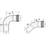 Viega 95050 (4116.1) MegaPress 304 FKM 2 in. x 2 in. 90 Degree Street Elbow FTG x Press (1 Each) - 2