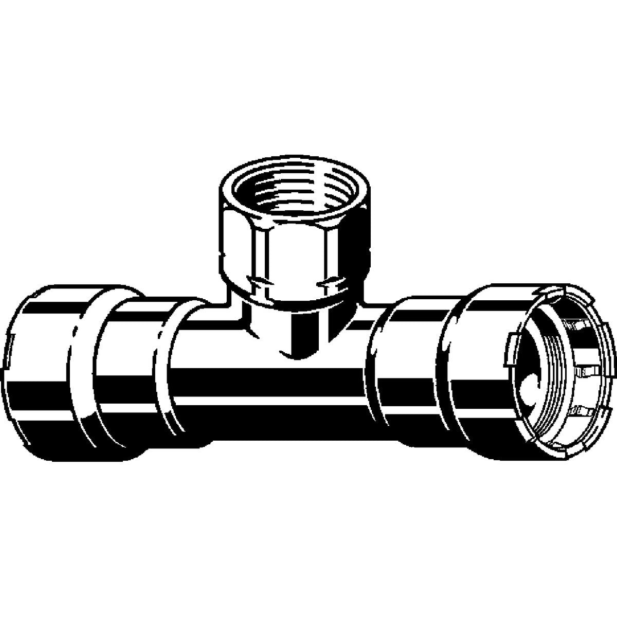 Viega 95180 (4117.2) MegaPress 304 FKM Stainless Steel Tee 3/4 in. Press x 3/4 in. Press x 1/2 in. FPT - 2
