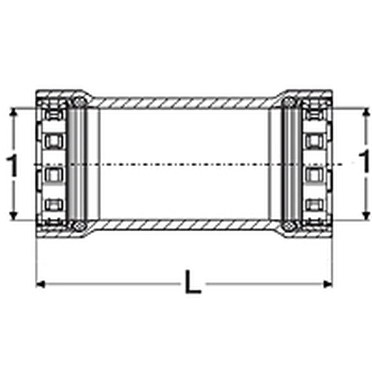 Viega 95315 (4115.5) MegaPress 304 FKM 3/4 in. Press x Press Coupling No Stop (1 Each) - 2