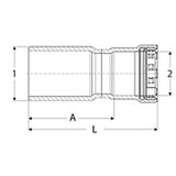 Viega 95375 (4115.1) MegaPress 304 FKM 1 1/2 in. x 1 in. Stainless Steel Reducer FTG x P (1 Each) - 2