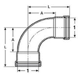 Viega 95505 (4116XL) MegaPress 304 Stainless Steel 90 Degree Press Elbow 3 in. x 3 in. (1 Each) - 2