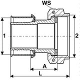 Viega 96160 (2893ZL) PureFlow Press Zero Lead Bronze Press Tailpiece Adapter P x F BSP (1 Each) - 2