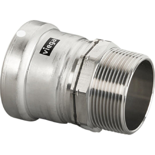 Viega 98305 (6811XL) MegaPress 316 FKM 3 in. Press x 3 in. MPT 316 Stainless Steel Adapter (1 Pack)