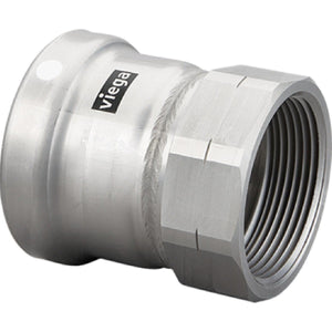 Viega 98325 (6812XL) MegaPress 316 FKM 4 in. Press x 4 in. FPT Stainless Steel Adapter (1 Pack)