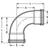Viega 98405 (6816XL) MegaPress 316 FKM 90 Degree Elbow 2 1/2 in Press x Press (1 Pack) - 2