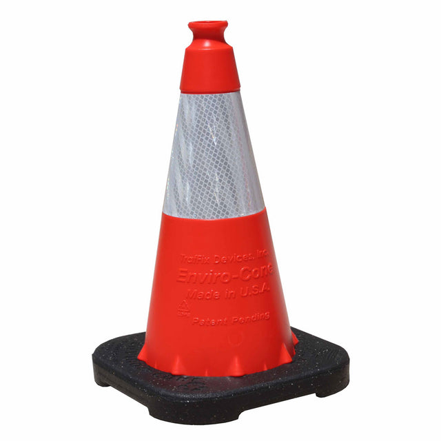 Vizcon 16018-HIWB-3 18" Orange Enviro-Cone, 6" Reflective, 3lb Rubber Base