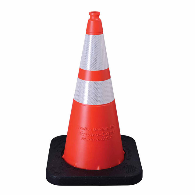 Vizcon 16028-HIWB-10 28" Orange Enviro-Cone, 6" & 4" Reflective, 10lb Rubber Base