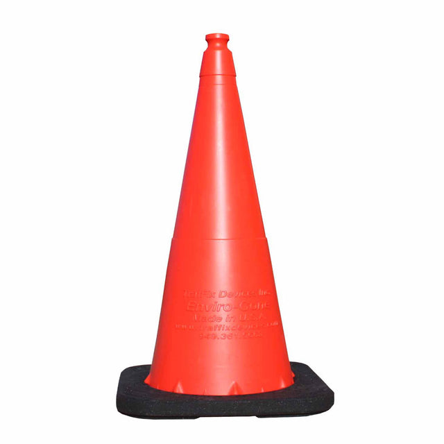 Vizcon 16028-NSWB-7 28" Orange Enviro-Cone, 7lb Recycled Rubber Base