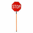 Vizcon 18024-SS-EG-6T 24" x 24" Stop Slow Engineer Grade Reflective Aluminum Paddle Sign with 6' to 8' Telescoping Fiberglass Handle