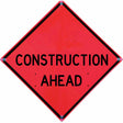 Vizcon 26036-EFO-HF-COA 36" Reflective Vinyl Roll-Up Sign, Construction Ahead