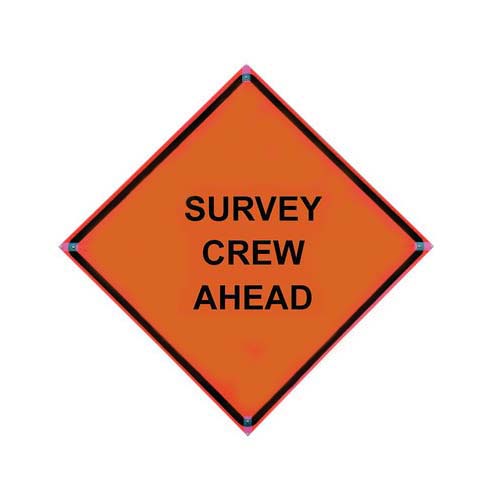 Vizcon 26036-EFO-HF-Survey Crew Ahead 36" Vinyl Reflective Sign "Survey Crew Ahead"