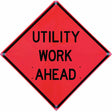 Vizcon 26036-EFO-HF-UWA 36" Reflective Vinyl Roll-Up Sign, Utility Work Ahead