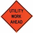 Vizcon 26036-EV-HF-UWA 36" Non-Reflective Vinyl Roll-Up Sign, Utility Work Ahead