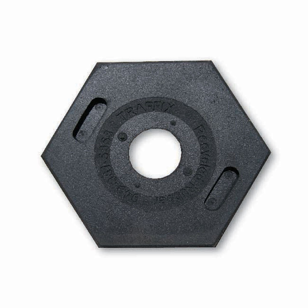 Vizcon 42000-TB12 12lb Hexagonal Recycled Rubber Delineator Tube Base - 3