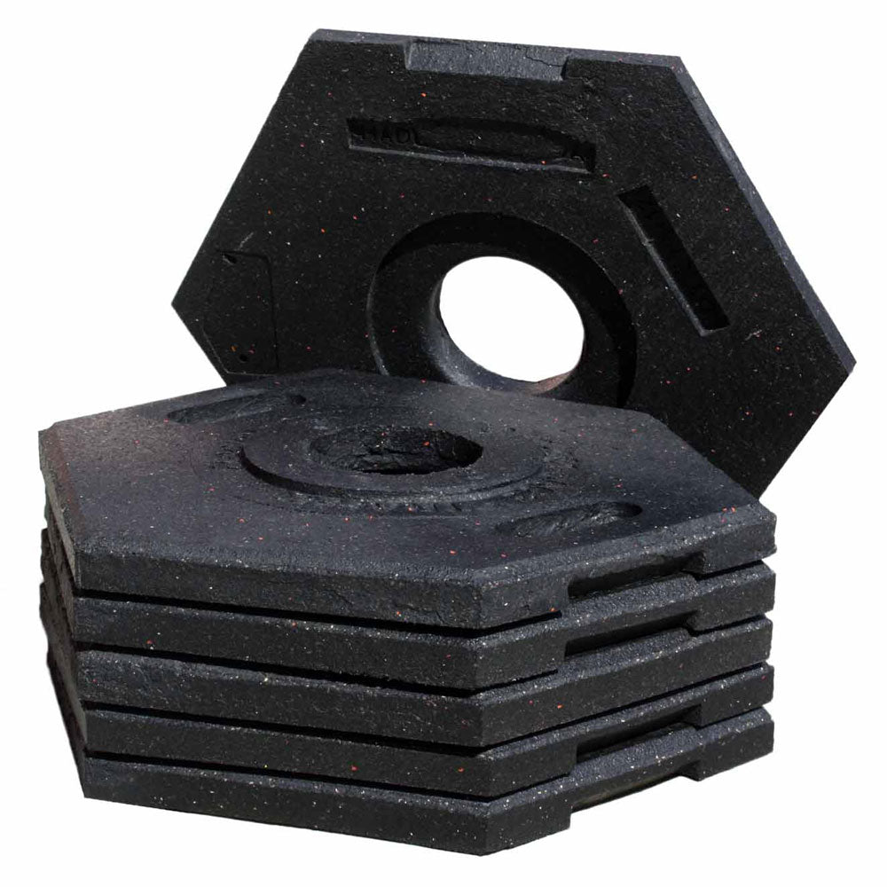 Vizcon 42016-CRU 16lb Hexagonal Recycled Rubber Delineator Cone Base - 2