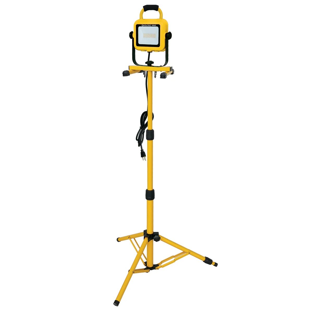 Voltec 08-00744 Tripod (Dual Head) 44W LED Tripod Work Light, 13,600 Lumens, 5ft 18/3 Power Cord w/ 5-15 Plug - 2