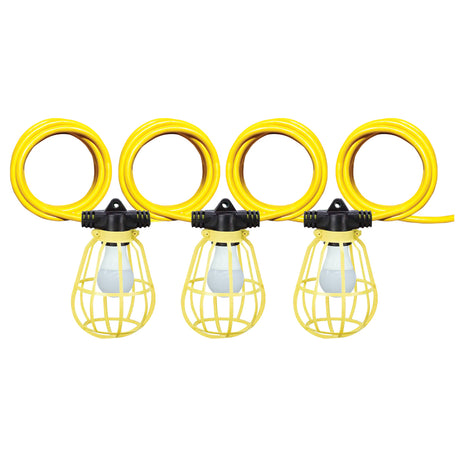 Voltec 08-01188 100' 14/3 Temprary Light String with Plastic Cages