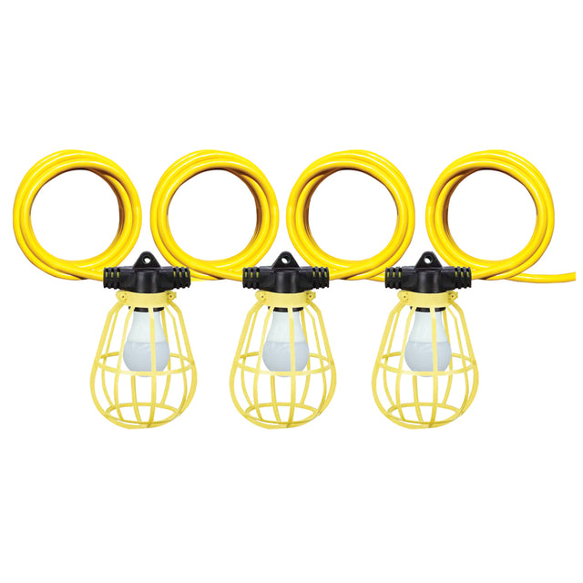 Voltec 08-01188 100' 14/3 Temprary Light String with Plastic Cages