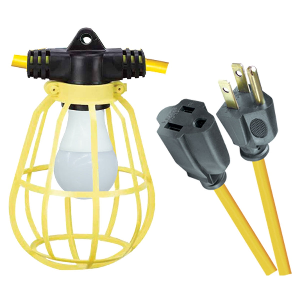 Voltec 08-01188 100' 14/3 Temprary Light String with Plastic Cages - 2