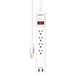 Voltec 11-00228 4 Outlet Surge Protector with 2 USB Ports 4' Power Cord