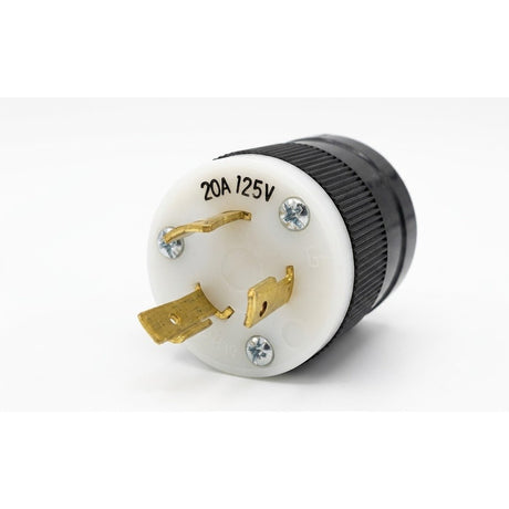 Voltec 12-00229B Bryant 70520NP NEMA L5-20P 20A 125V Nylon Locking Plug Black