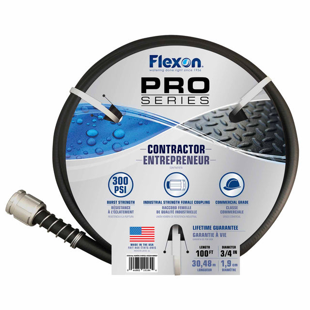 Flexon HDCG34100BKGY 100ft, 3/4" 6Ply, Black Rubber/Vinyl Hose