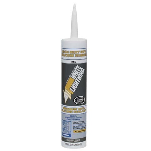 White Lightning WL09611 High Heat Silicone Sealant (RTV)Red