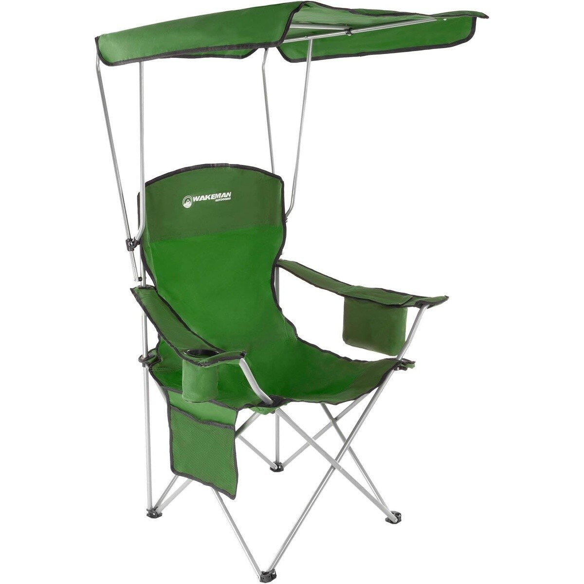 Wakeman 696593JEY Camping Chair with Canopy Shade 300 lb Capacity 37 x 23 x 53" Folded 6 x 37"