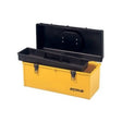 Waterloo HP1641 16" Yellow Flat Top Plastic Tool Box with Lift-Out Tray