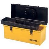 Waterloo HP1641 16" Yellow Flat Top Plastic Tool Box with Lift-Out Tray - 2
