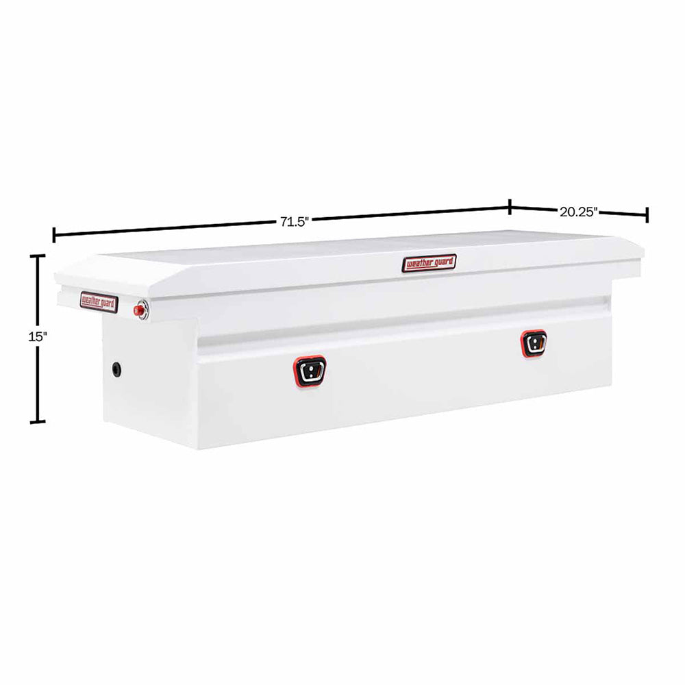 Weather Guard 120-3-03 Model 120-3-03 Saddle Box, Steel, Full Low Profile, White, 10.6 Cu. Ft. - 14