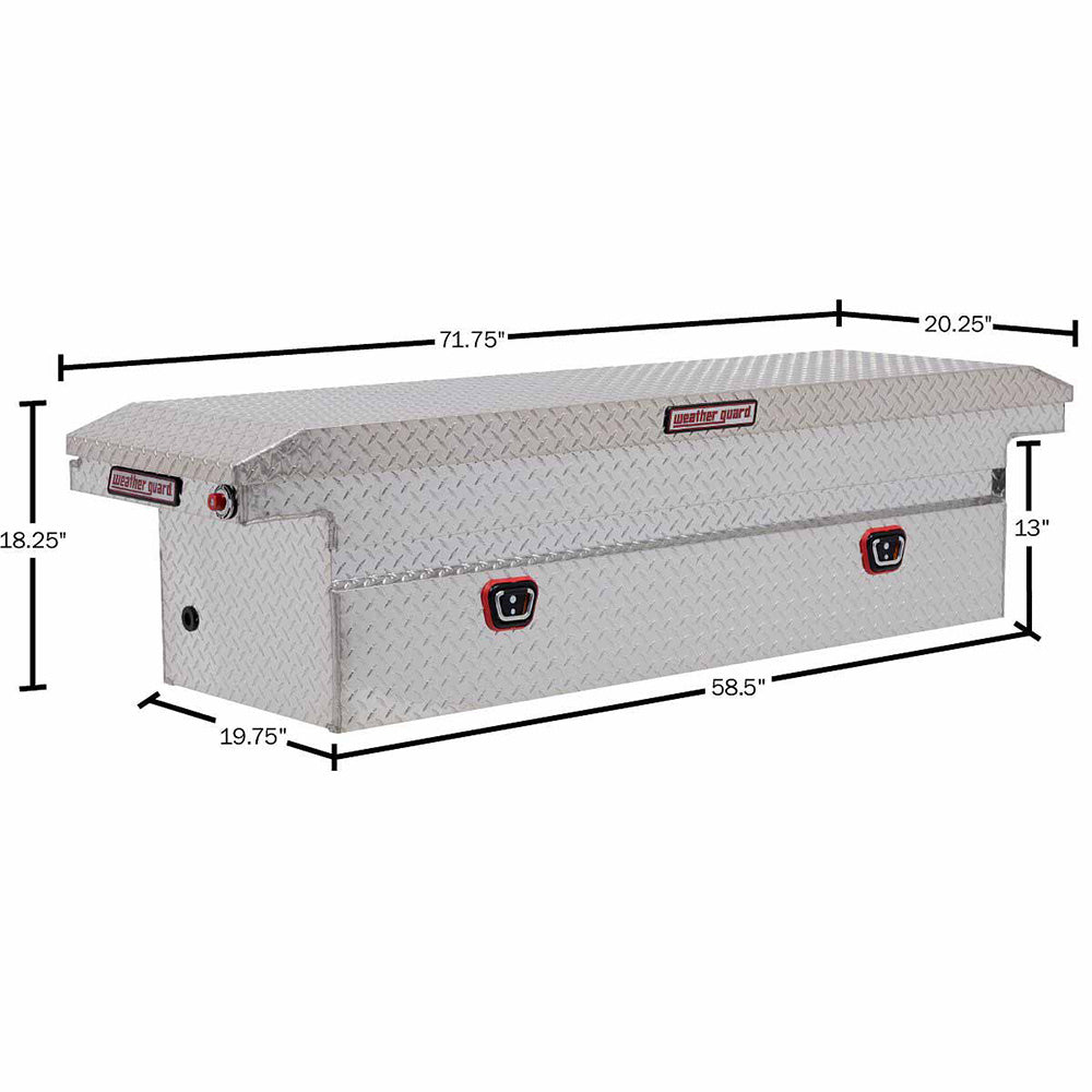 Weather Guard 121-0-03 Model 121-0-03 Saddle Box, Aluminum, Full Low Profile, Clear, 10.2 Cu. Ft. - 6