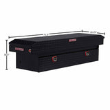 Weather Guard 127-5-03 Model 127-5-03 Saddle Box, Aluminum, Full Standard, Gloss Black, 10.5 Cu. Ft. - 14