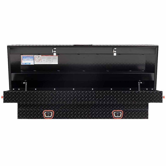 Weather Guard 154-5-03 Model 154-5-03 Saddle Box, Aluminum, Compact, Gloss Black, 6.0 Cu. Ft.