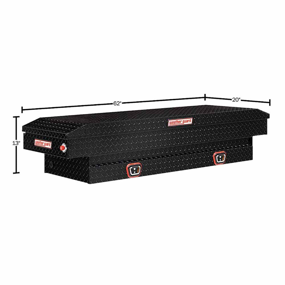 Weather Guard 154-5-03 Model 154-5-03 Saddle Box, Aluminum, Compact, Gloss Black, 6.0 Cu. Ft. - 19