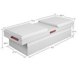 WeatherGuard 115-3-01 White Steel Gull Wing Cross Box, Full Extra Wide, 15.3 Cu Ft - 2