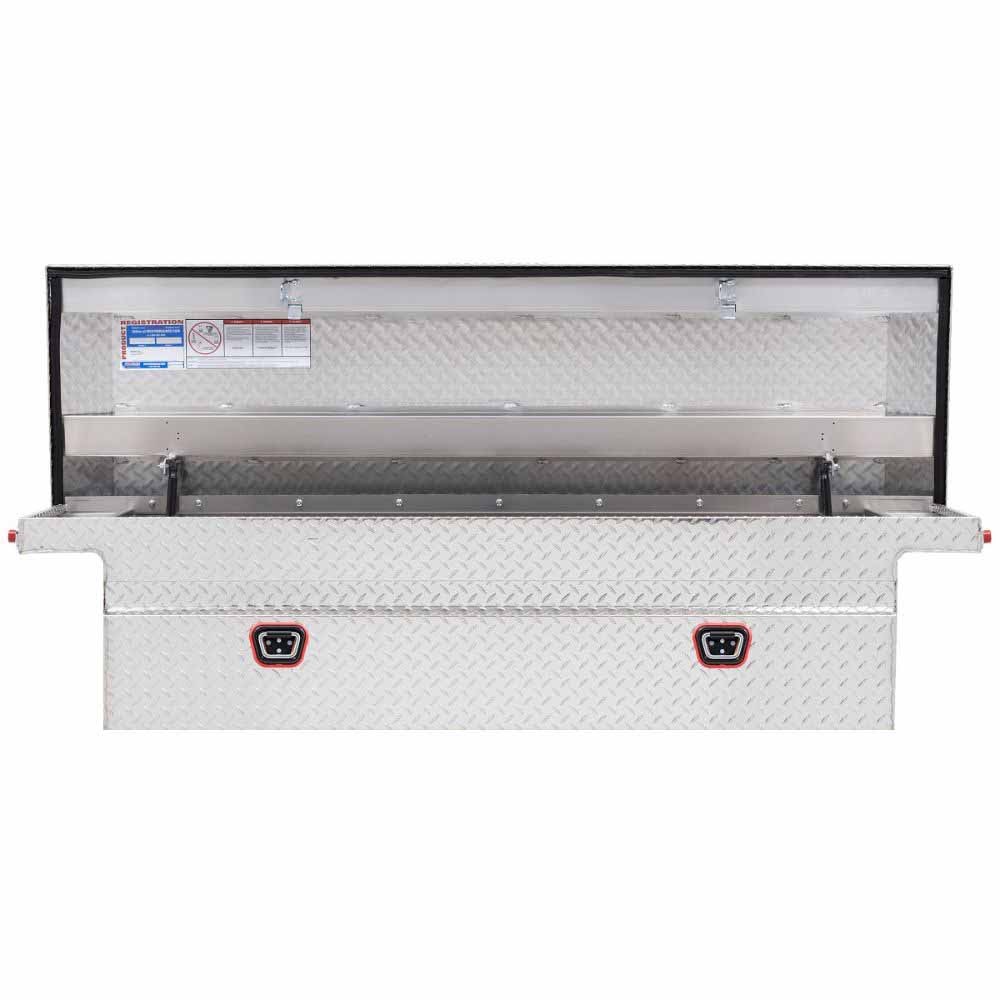 Weatherguard 121-0-04 Saddle Box, Aluminum, Full Low Profile, Clear, 11.0 cu ft - 2