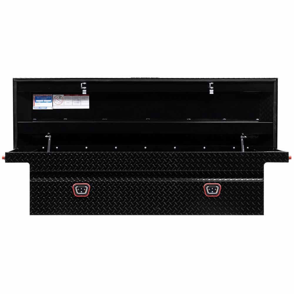 Weatherguard 121-5-04 Saddle Box, Aluminum, Full Low Profile, Gloss Black, 11.0 cu ft - 2