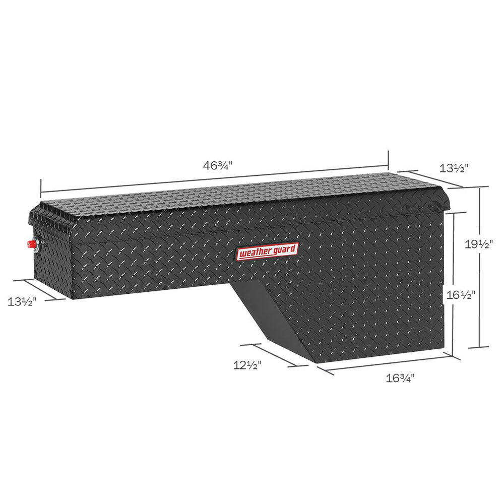 WeatherGuard 173-5-01 Gloss Black Aluminum Pork Chop Box, Passenger Side 3.4 Cu Ft - 2