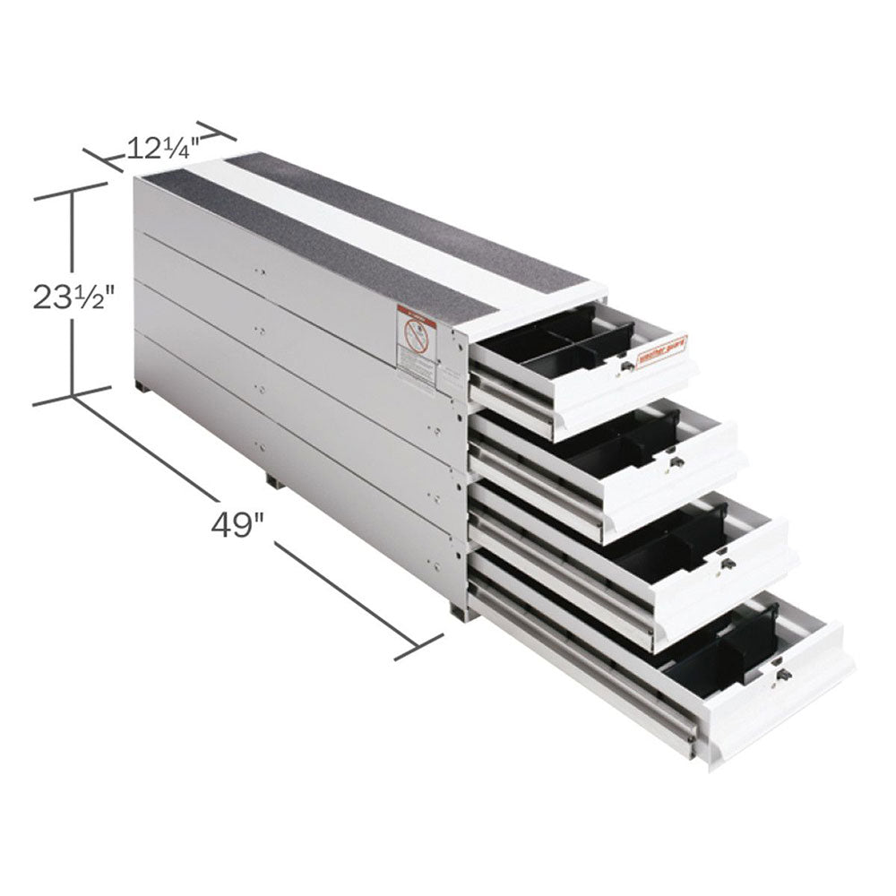 WeatherGuard 328-3 ITEMIZER 49" x 12.25" x 23.5" White Van Drawer Unit, Stacked - 2