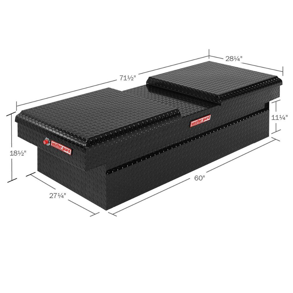 Weatherguard 114-5-01 Full Size WideAluminum Gull Wing Crossover Box, Gloss Black Finish - 3