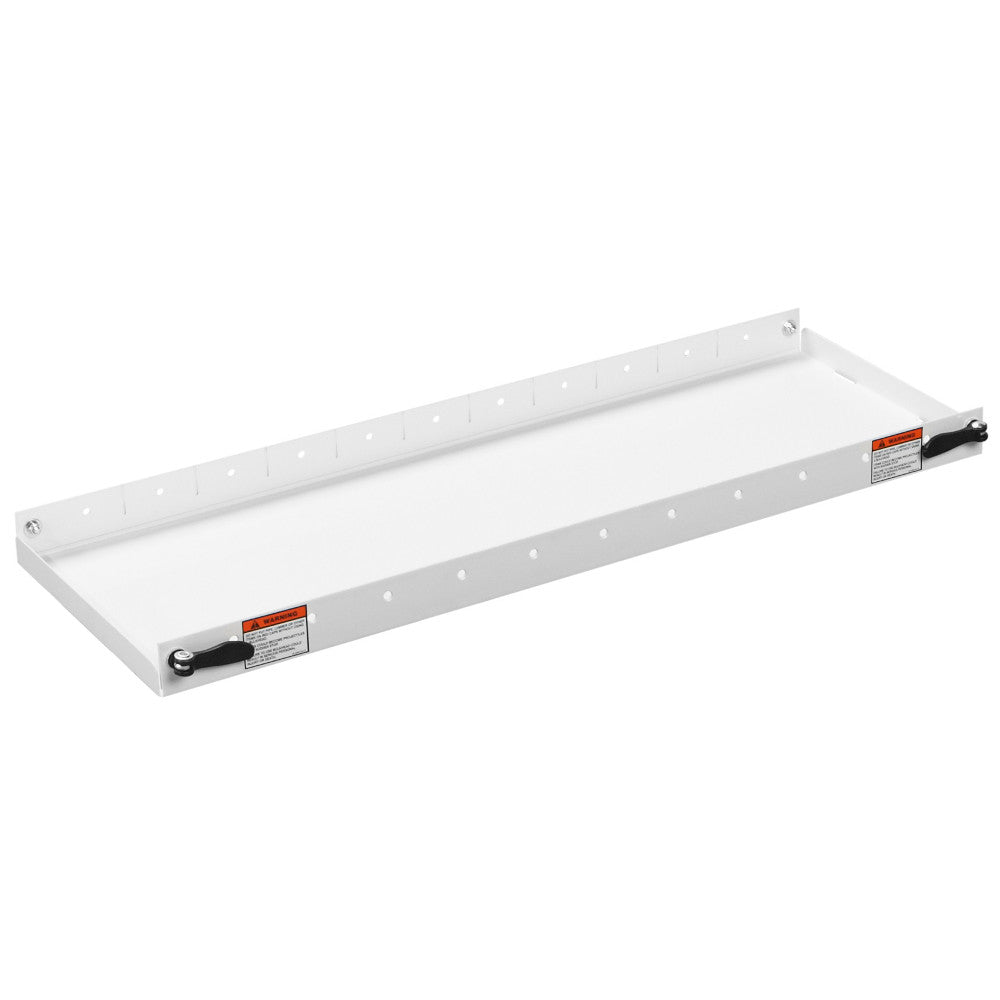 Weather Guard 9113-3-01 Fully-Hemmed White Heavy-Gauge Steel Accessory Shelf, 36" x 10"